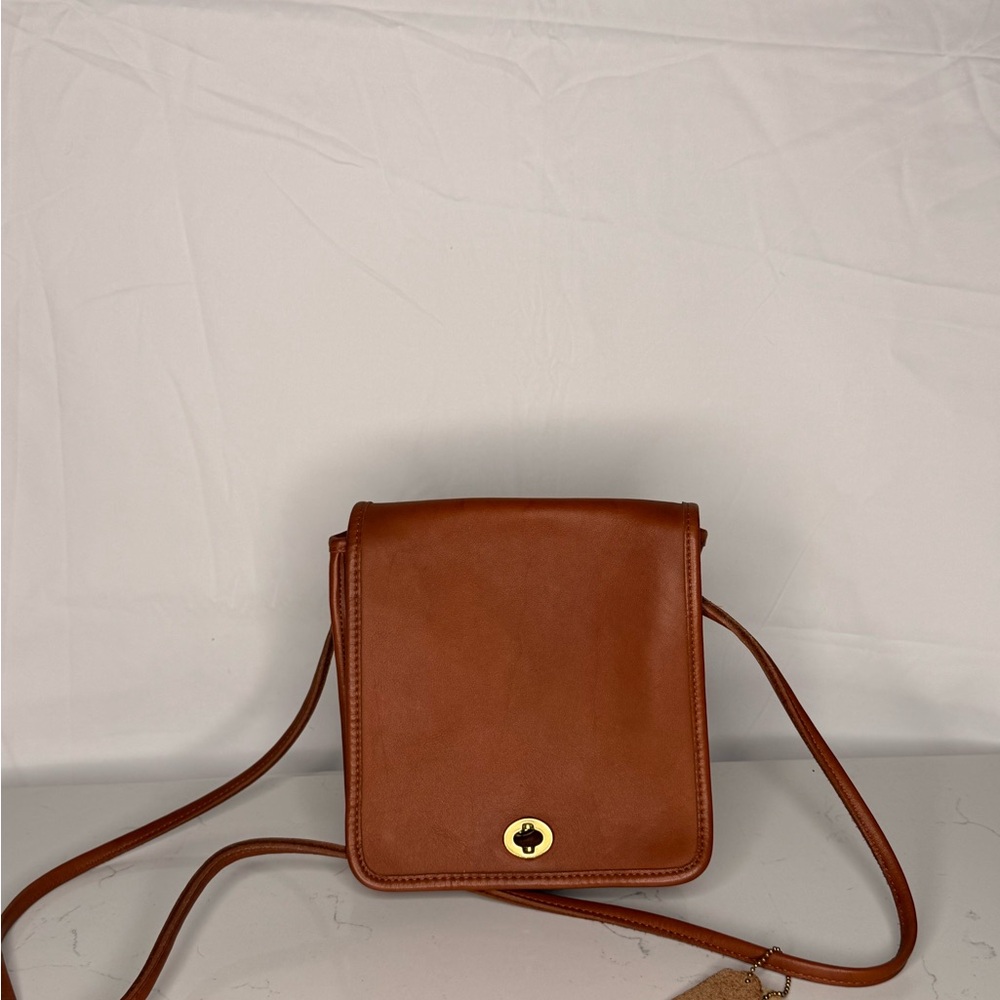 Vintage Coach Tan Leather Crossbody Bag